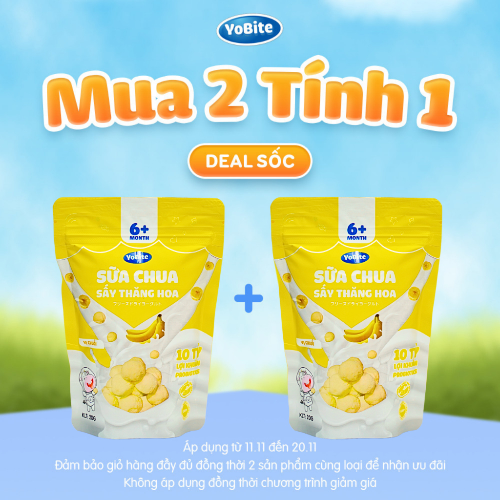 Sữa Chua Sấy Thăng Hoa YoBite Kids - Vị Chuối - 20Gr