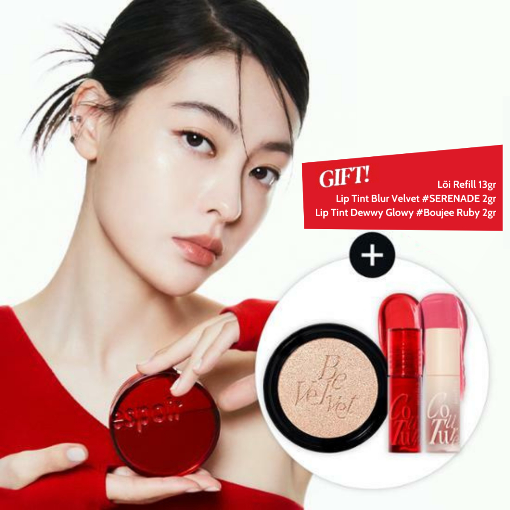 [LIMITED - Tặng 2 son Tint Mini] Phấn Nước Espoir Pro Tailor Be Velvet Cover Cushion New Class 13g (lõi reffill)