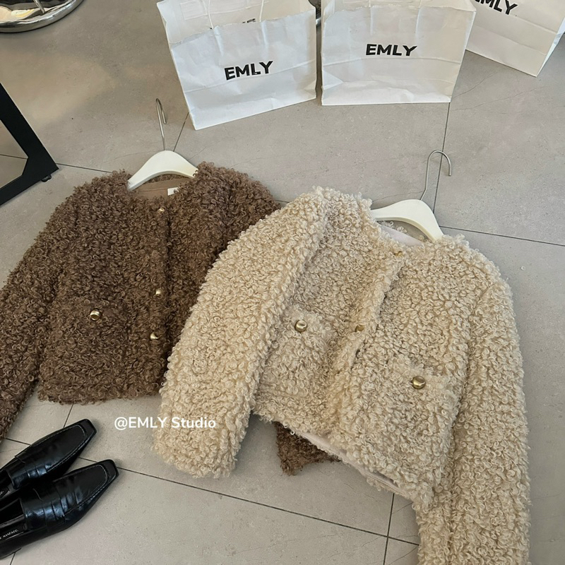 Áo Khoác Len Bông Xù Cao Cấp Thời Trang Phong Cách Hàn Quốc 🇰🇷