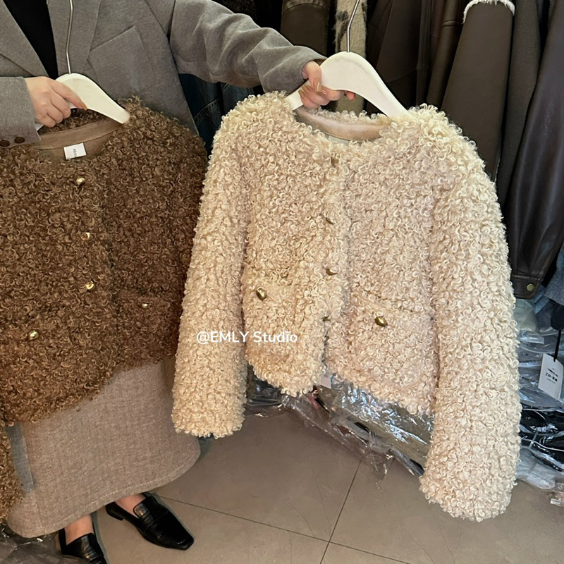 Áo Khoác Len Bông Xù Cao Cấp Thời Trang Phong Cách Hàn Quốc 🇰🇷