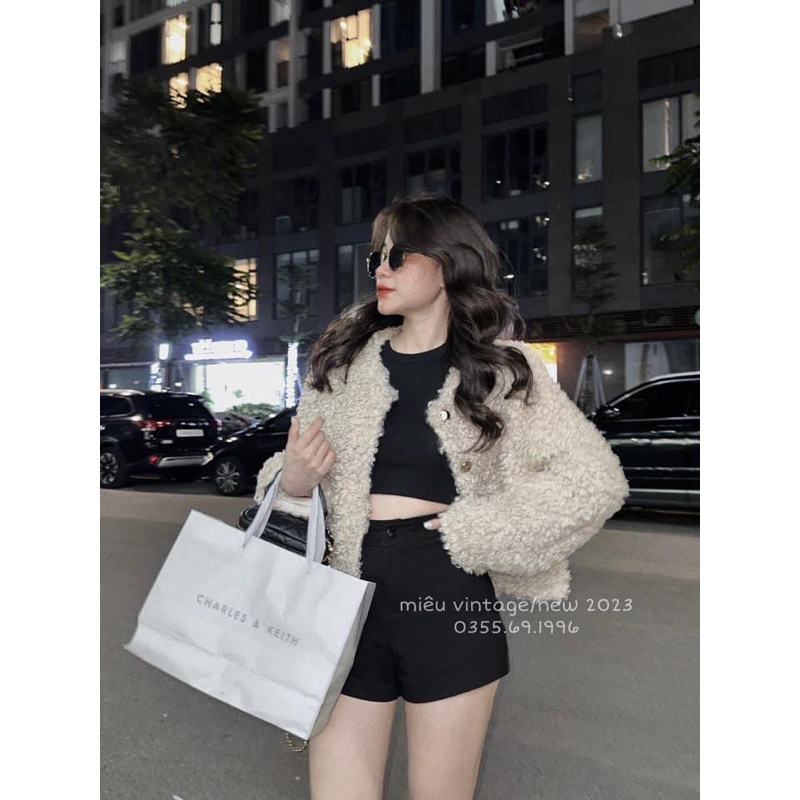 Áo Khoác Len Bông Xù Cao Cấp Thời Trang Phong Cách Hàn Quốc 🇰🇷