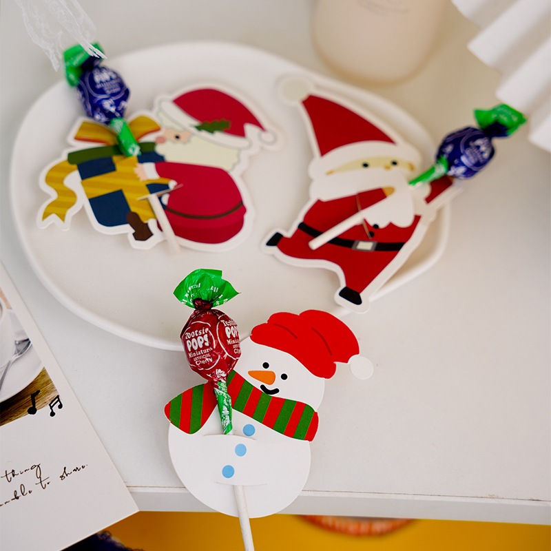 Set 50 Tag Giấy Thẻ Đựng Kẹo Mút Hoạt Hình Lollipop  Họa Tiết Giáng Sinh Noel Đáng Yêu Làm Quà Tặng Cho Bé