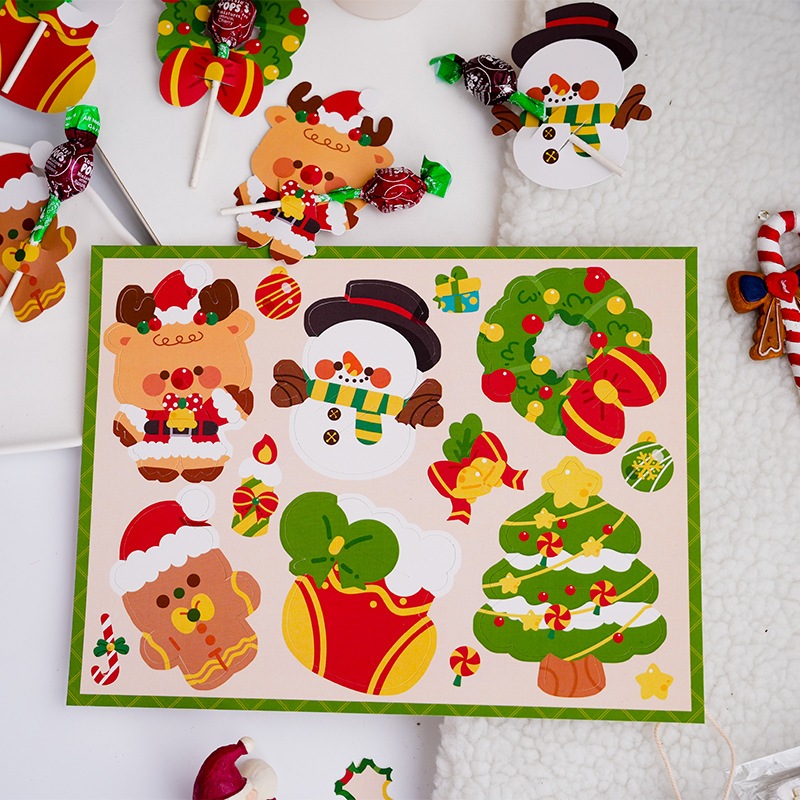 Set 50 Tag Giấy Thẻ Đựng Kẹo Mút Hoạt Hình Lollipop  Họa Tiết Giáng Sinh Noel Đáng Yêu Làm Quà Tặng Cho Bé