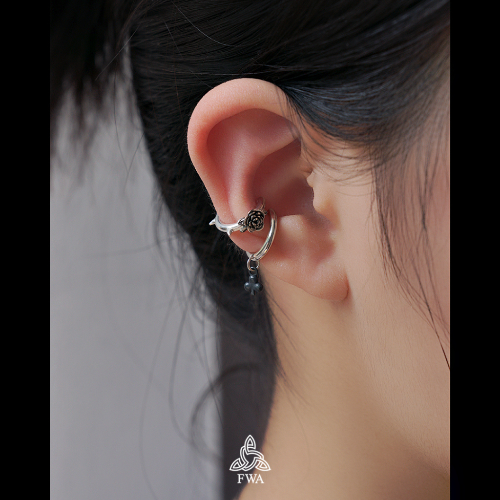 Khuyên bạc nam nữ FWA earCuff  Cross Chain - FWAoriginals
