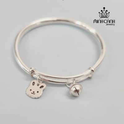 Lắc Bạc Mix Charm Thỏ Khắc Tên Cho Bé - Minh Canh Jewelry