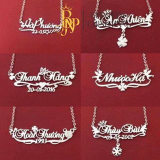 Dây chuyền khắc tên BNP bạc ta, theo yêu cầu cho mọi lứa tuổi