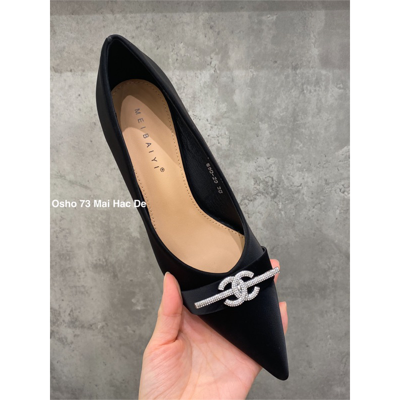 Giày mũi nhọn khoá đá OSHO, chất da mềm cao cấp, êm chân