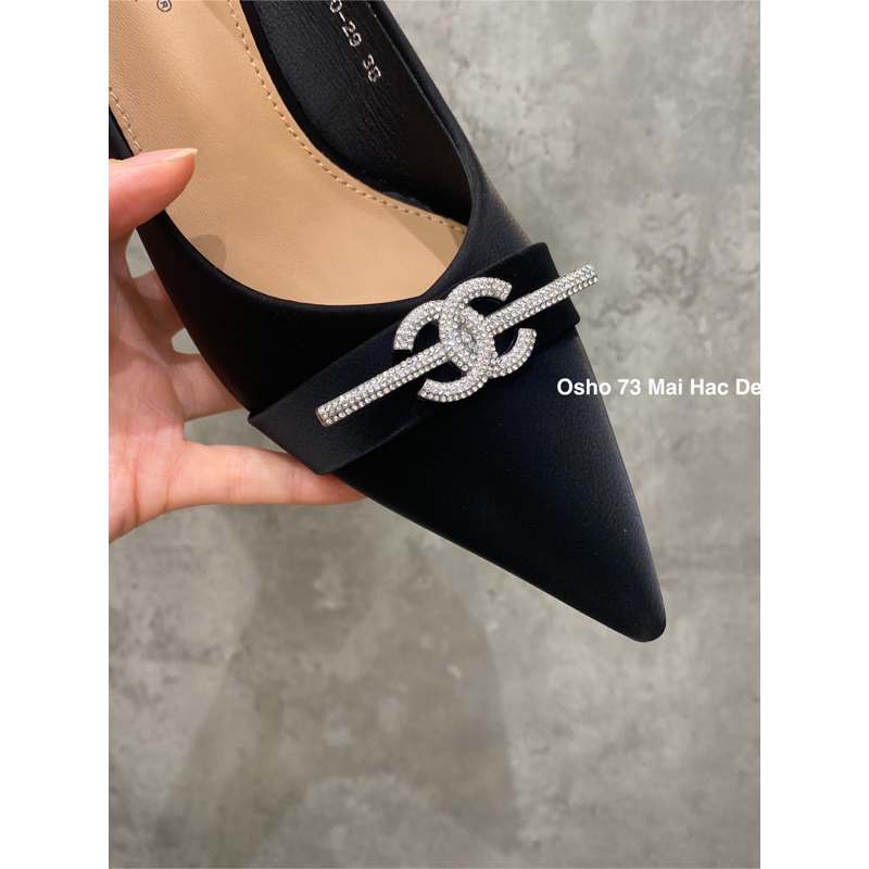 Giày mũi nhọn khoá đá OSHO, chất da mềm cao cấp, êm chân