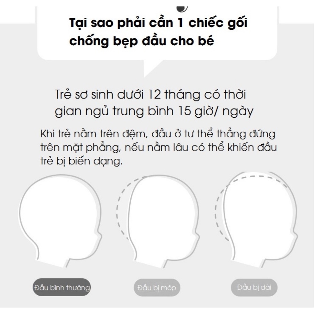 Gối cho bé chống méo đầu, chống bẹp đầu, thương hiệu Dono Dono Hàn Quốc nhập khẩu chính hãng