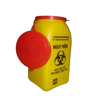 Hộp nhựa đựng vật sắc nhọn y tế / Hộp an toàn đựng vật sắc nhọn 1,5 lít và 2 lít