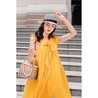 Đầm đục lỗ tay bèo ZARA size S