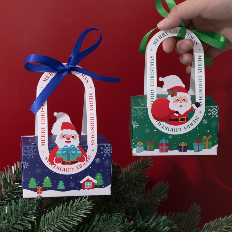 Túi đựng quà Noel, Túi đựng quà Giáng sinh có quai xách xinh xắn, túi đựng cây thông kẽm nhung