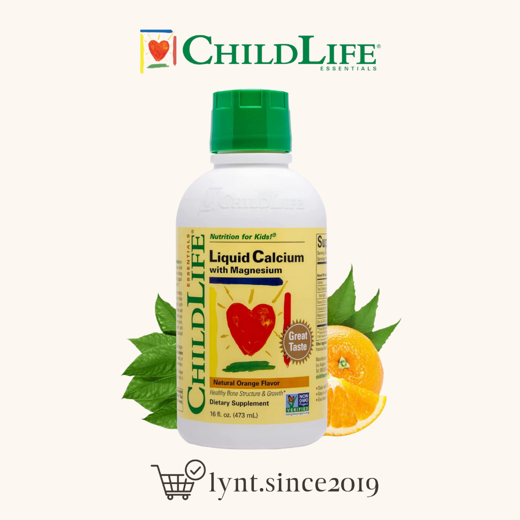 [Hàng Mỹ] (Date 05/25) Siro bổ sung Canxi cho trẻ em ChildLife Liquid Calcium with Magnesium 473ml