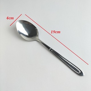 1 cái Thìa inox vỏ xanh dày đẹp VV02 ăn cơm, cháo, súp muỗng inox cán dài