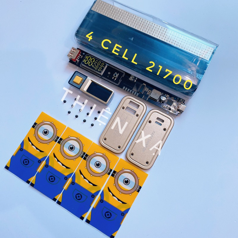 Box sạc 4 cell 21700 lộ pin sạc nhanh 22,5wSkin ngẫu nhiên