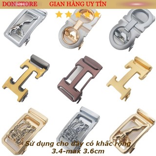 [KHÓA INOX] Mặt Khóa Thắt Lưng INOX Cao Cấp Cho Dây 3.4-3.6cm (Cho Dây Có Khấc - Khóa Kẹp Rút)