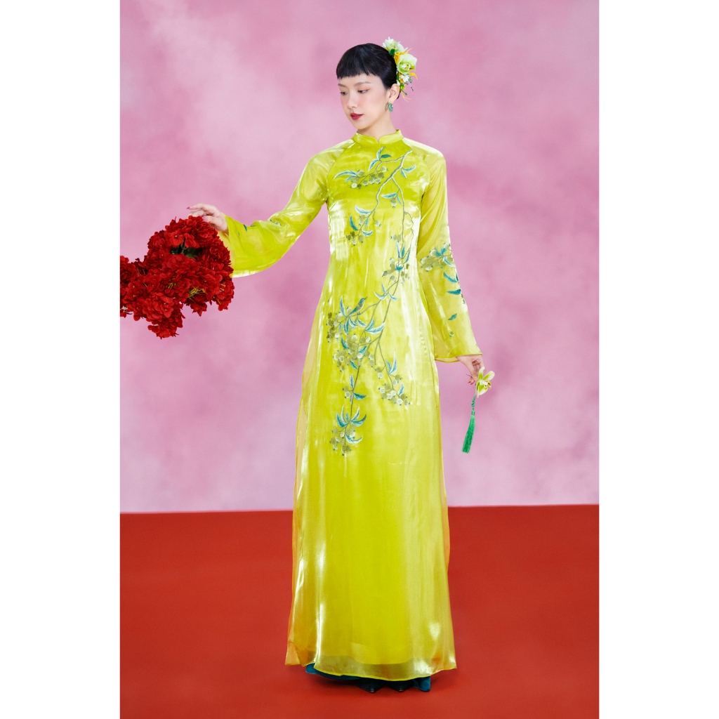 [XÉO XỌ] Set áo dài Thanh Quyên chất liệu Organza họa tiết thêu