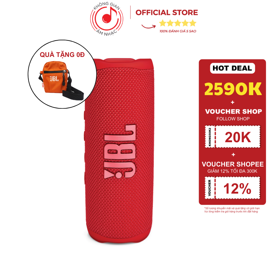 [TẶNG TÚI ĐEO CHÉO JBL] Loa Nghe Nhạc Bluetooth JBL Flip 6 - Chính Hãng PGI