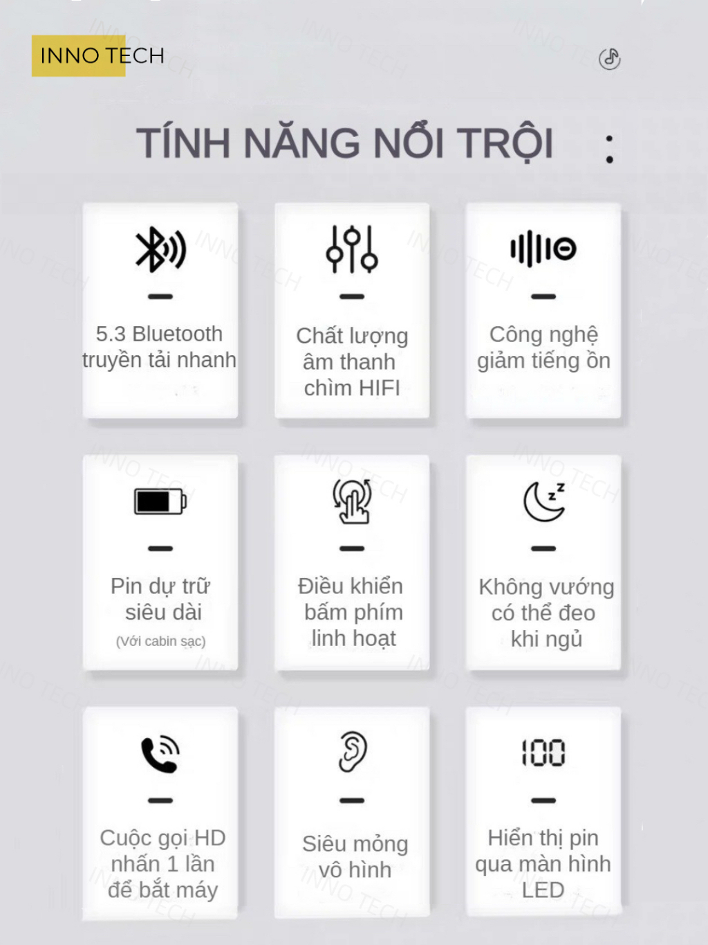 Tai Nghe Bluetooth Tai Nghe Nhét Tai Vô Hình Siêu Mỏng Không Để Lộ, Nghe Liên Tục 5 Tiếng, Công Nghệ IPX5 Chống Nước