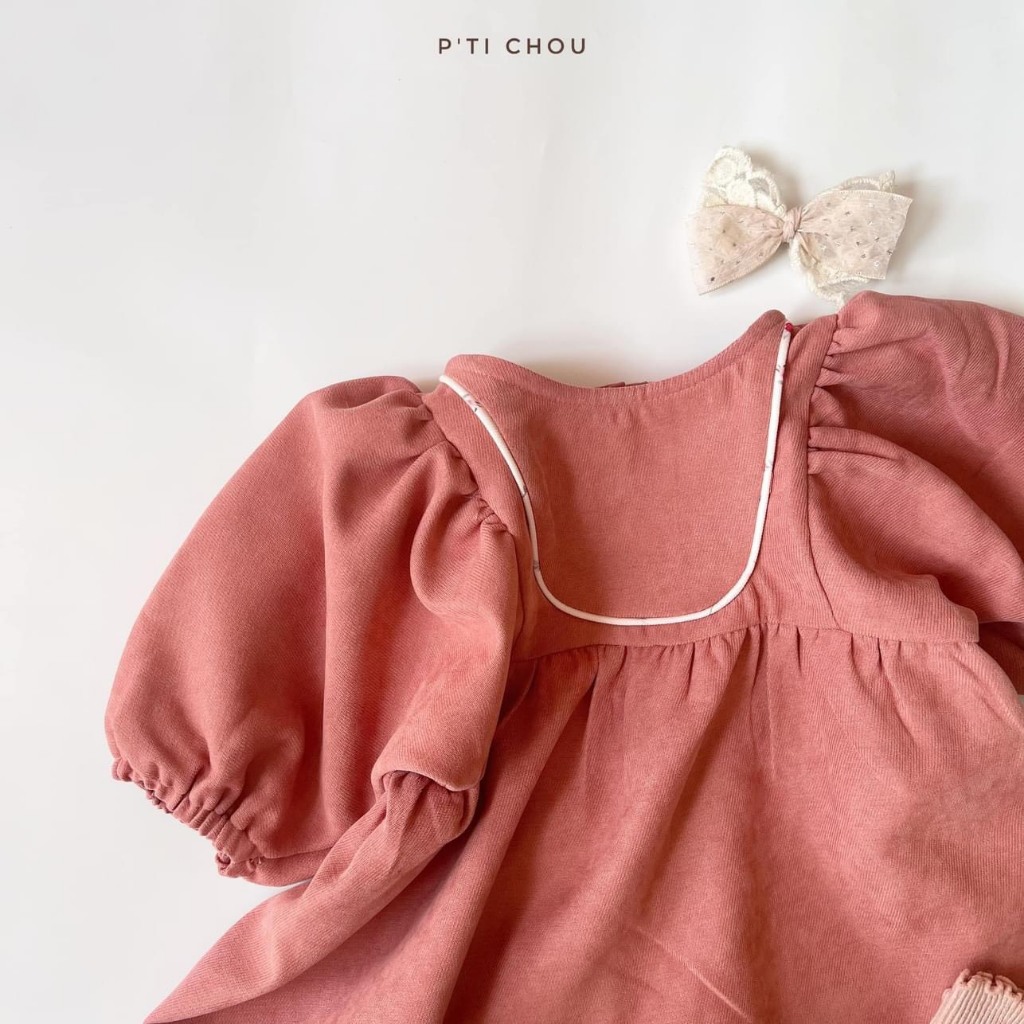 Chuu Dress Váy tay bồng hồng thiết kế P'ti chou