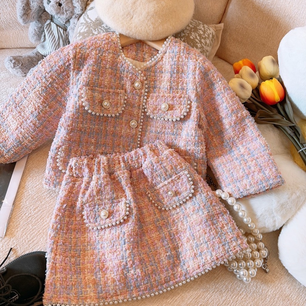 Set Bộ Dạ Tweed Viền Ngọc QCCC