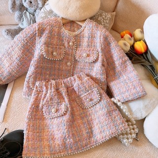 Set bộ dạ tweed viền ngọc qccc