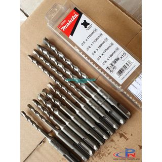 Bộ mũi khoan bê tông makita gồm 10 chi tiết d-40593- chuôi sds plus