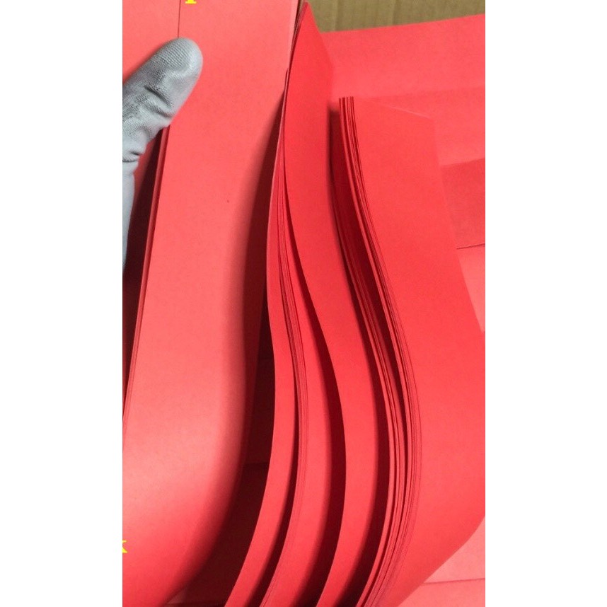 1KG GIẤY BÌA ĐỎ TƯƠI 2 MẶT CẮT SẴN ĐL 160gsm - Hãng Grand