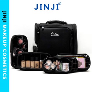  Cốp đựng đồ trang điểm Celin dạng balo bằng vải dù chống nước gồm các túi nhỏ chứa đồ JINJI 
