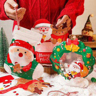 Set 10, 20 túi zip đựng bánh cookie, quà tặng chủ đề Noel giáng sinh 2 size 15 x 22 cm