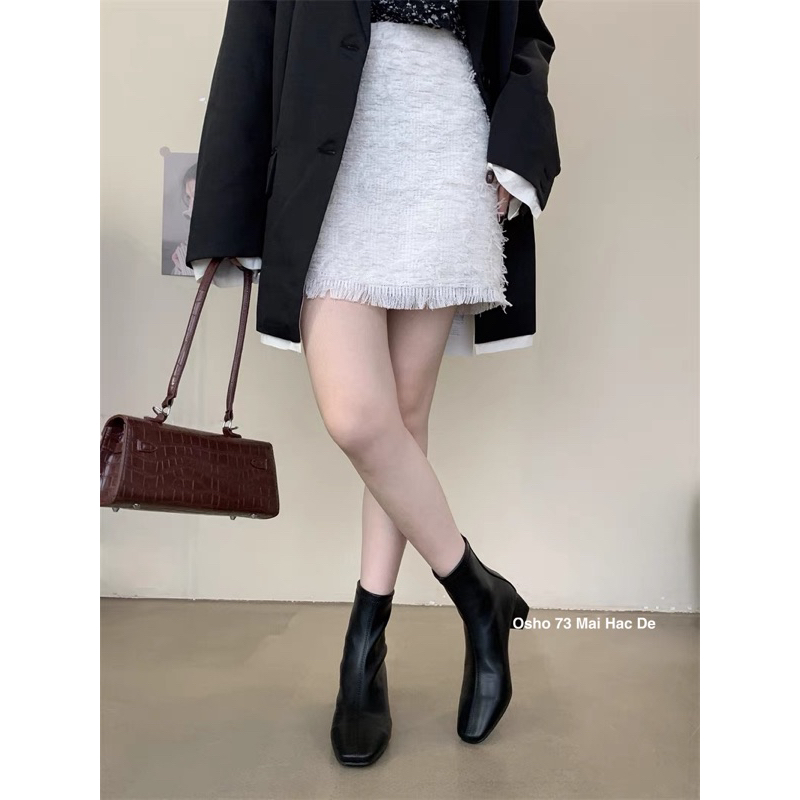 Boots mũi vuông OSHO, chất da bò cao cấp, êm chân