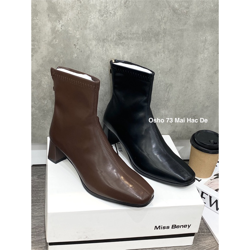 Boots mũi vuông OSHO, chất da bò cao cấp, êm chân
