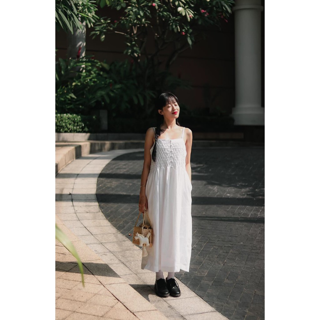 Touch | Jeido - Váy hai dây linen tưng, ngực áo kết kiểu