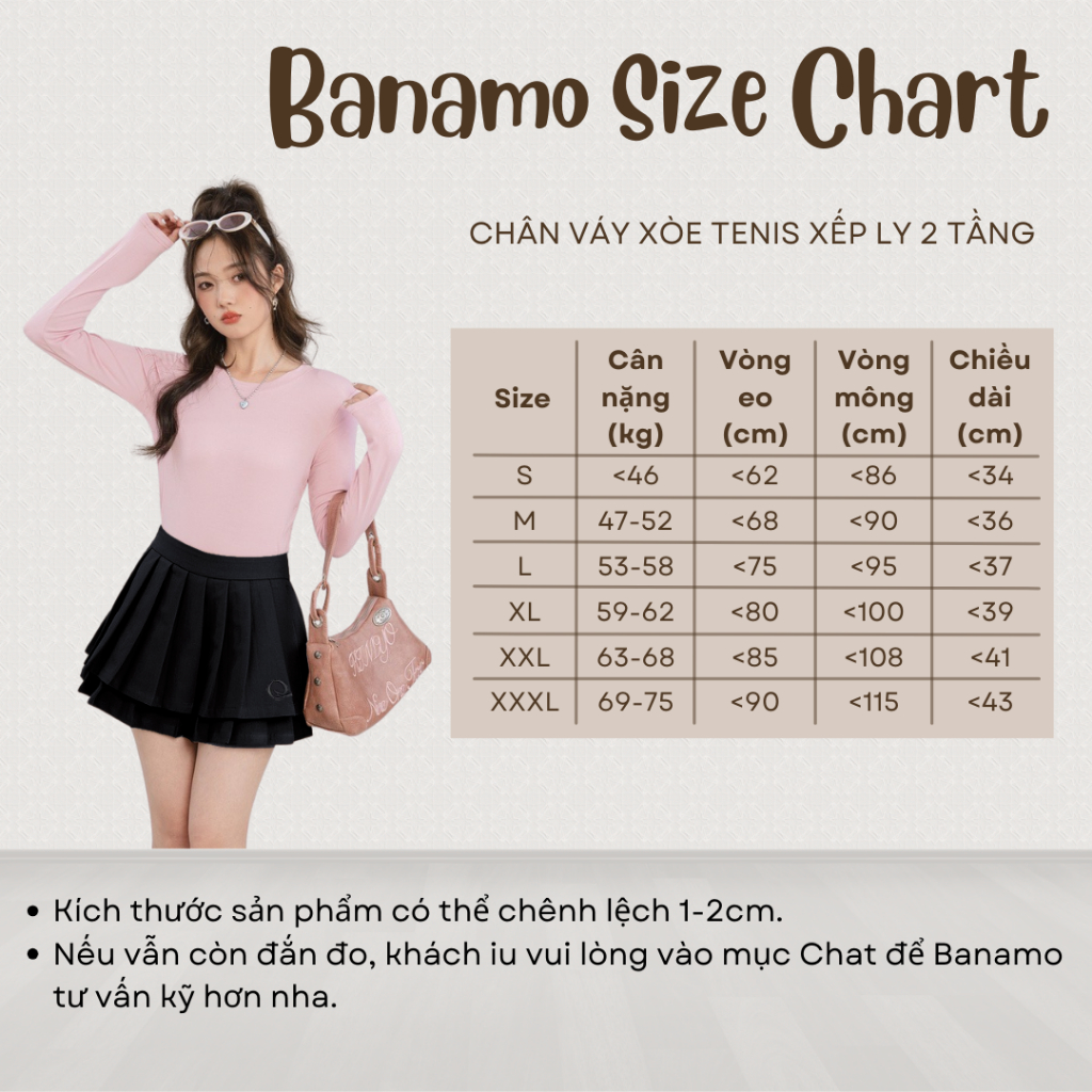 Chân váy nữ BIGSIZE chân váy xòe tennis xếp ly 2 tầng thêu chữ Q 5910