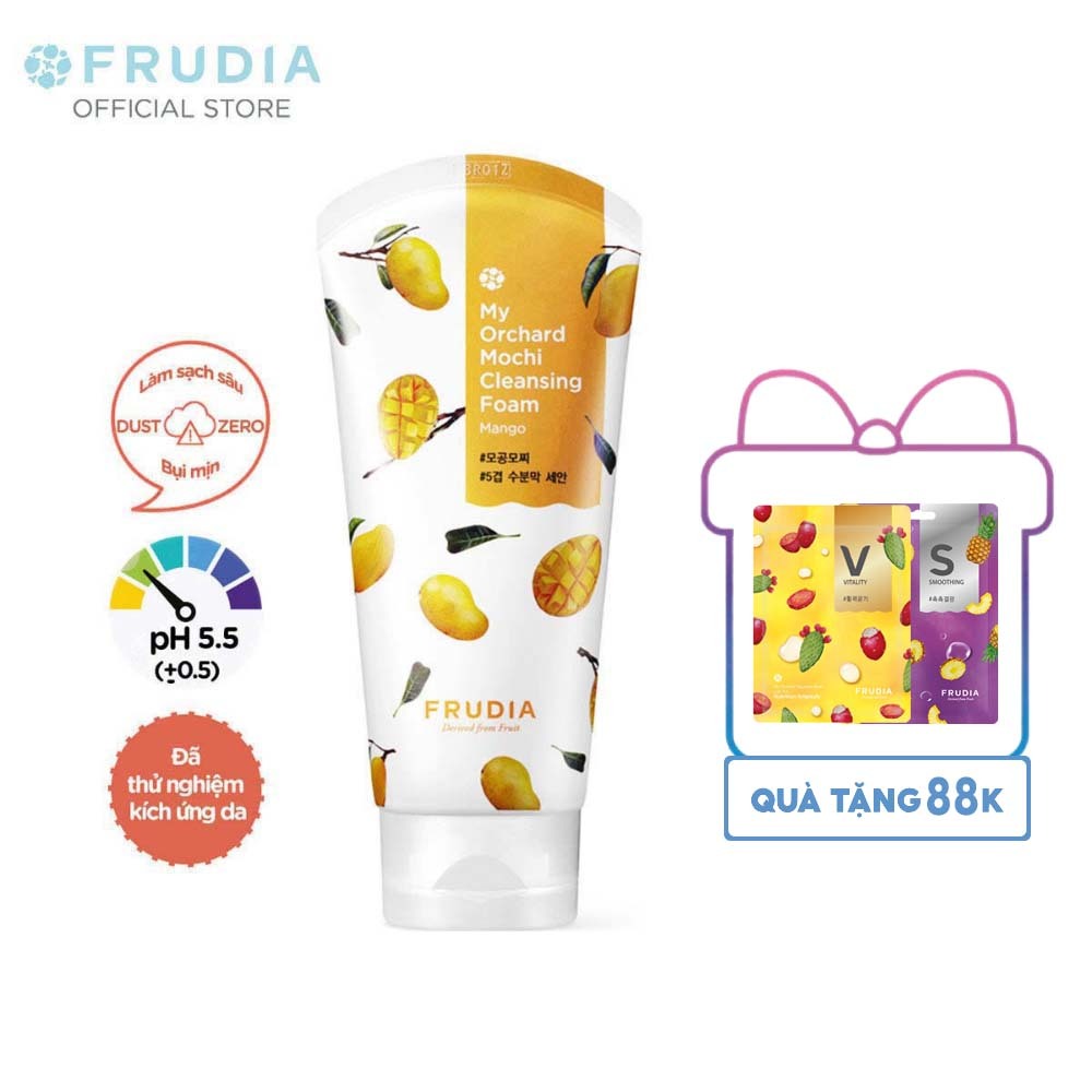 [Tặng 88k] Sữa Rửa Mặt Làm Sạch Chiết Xuất Xoài Frudia My Orchard Mochi Mango Cleansing Foam 120ml