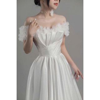 Đầm maxi xếp ngực kết hoa marry