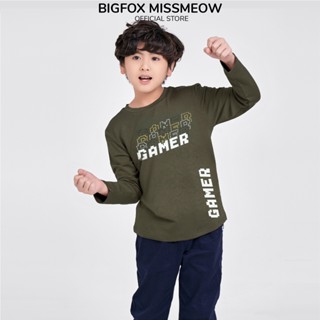 Áo thu đông cho bé trai Bigfox Miss Meow size đại dài tay vải thun cỡ 12-15 tuổi 40kg 50kg