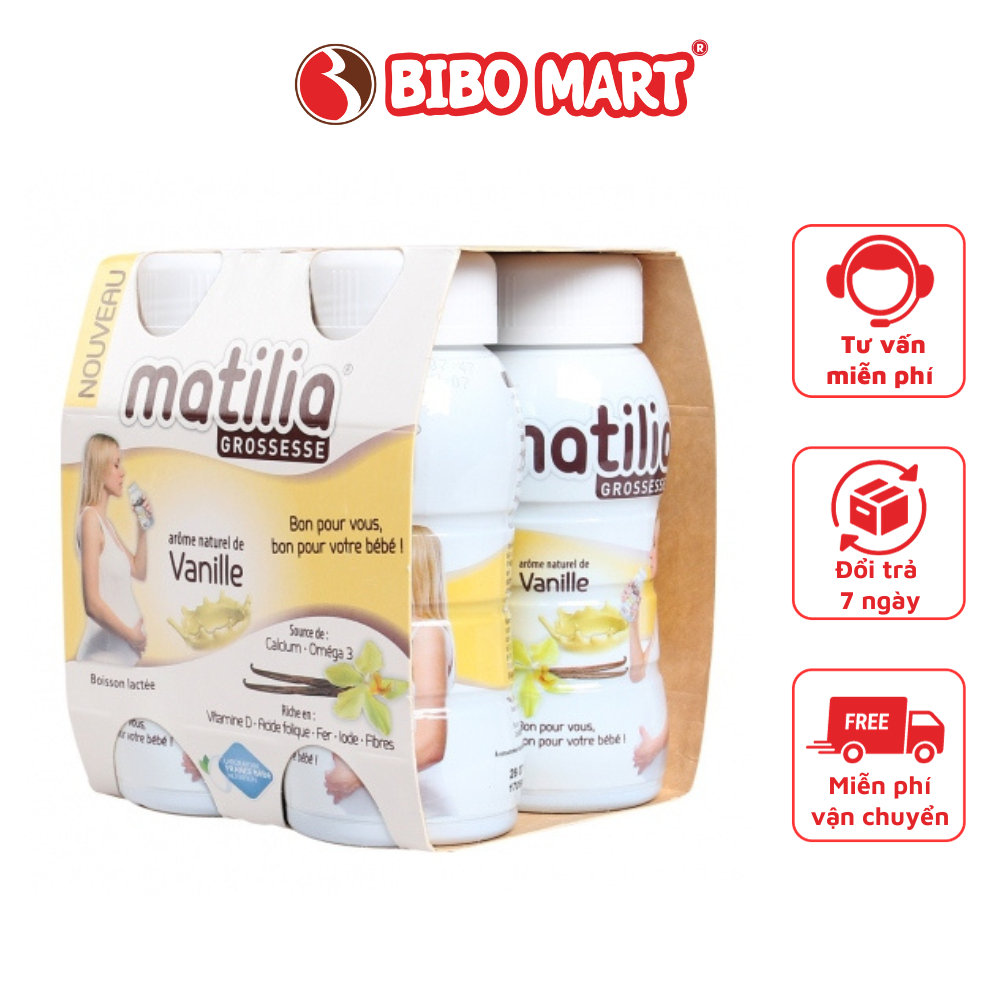 Sữa bầu Matilia Vị Vani Thơm Ngon Bổ Sung Dưỡng Chất Cho Mẹ  200ml - Bibo Mart