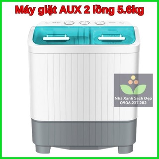 Máy giặt mini AUX bán tự động giặt được 5kg quần áo, máy giặt 2 lồng chính hãng chất lượng tốt phù hợp cho trẻ em