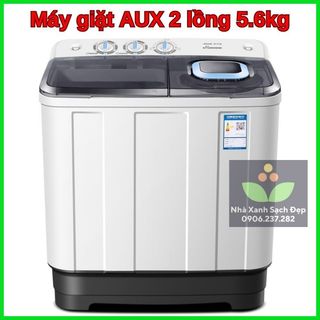 Máy giặt AUX - Máy giặt 2 lồng 5kg bán tự động giặt đồ lót, đồ sơ sinh - máy giặt đồ trẻ em, máy giặt mini gia đình