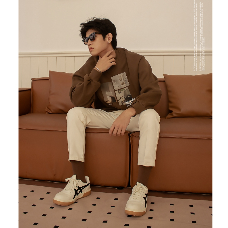 Áo thun tay dài nam - Nâu/Beige/Đen