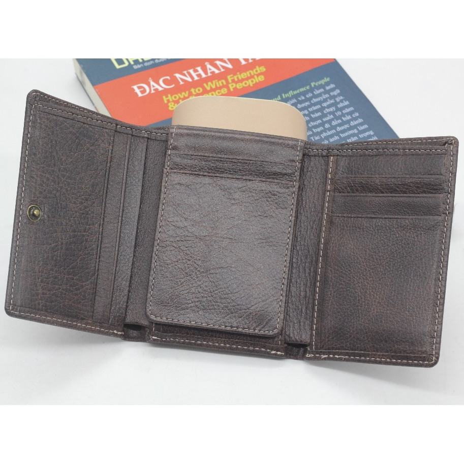 Ví Nữ Cầm Tay Mini Da Bò Sáp Thật Cao Cấp 3 Gấp Thời Trang Gọn Nhẹ Siêu Bền, Sản Phẩm Bảo Hành 12 Tháng VG01