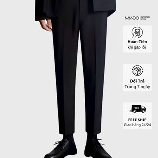 Quần Âu Nam MANDO Quần Tây Nam Công Sở Ống Côn Cao Cấp Form Đứng Basic Unisex Thời Trang Hàn Quốc QAN01