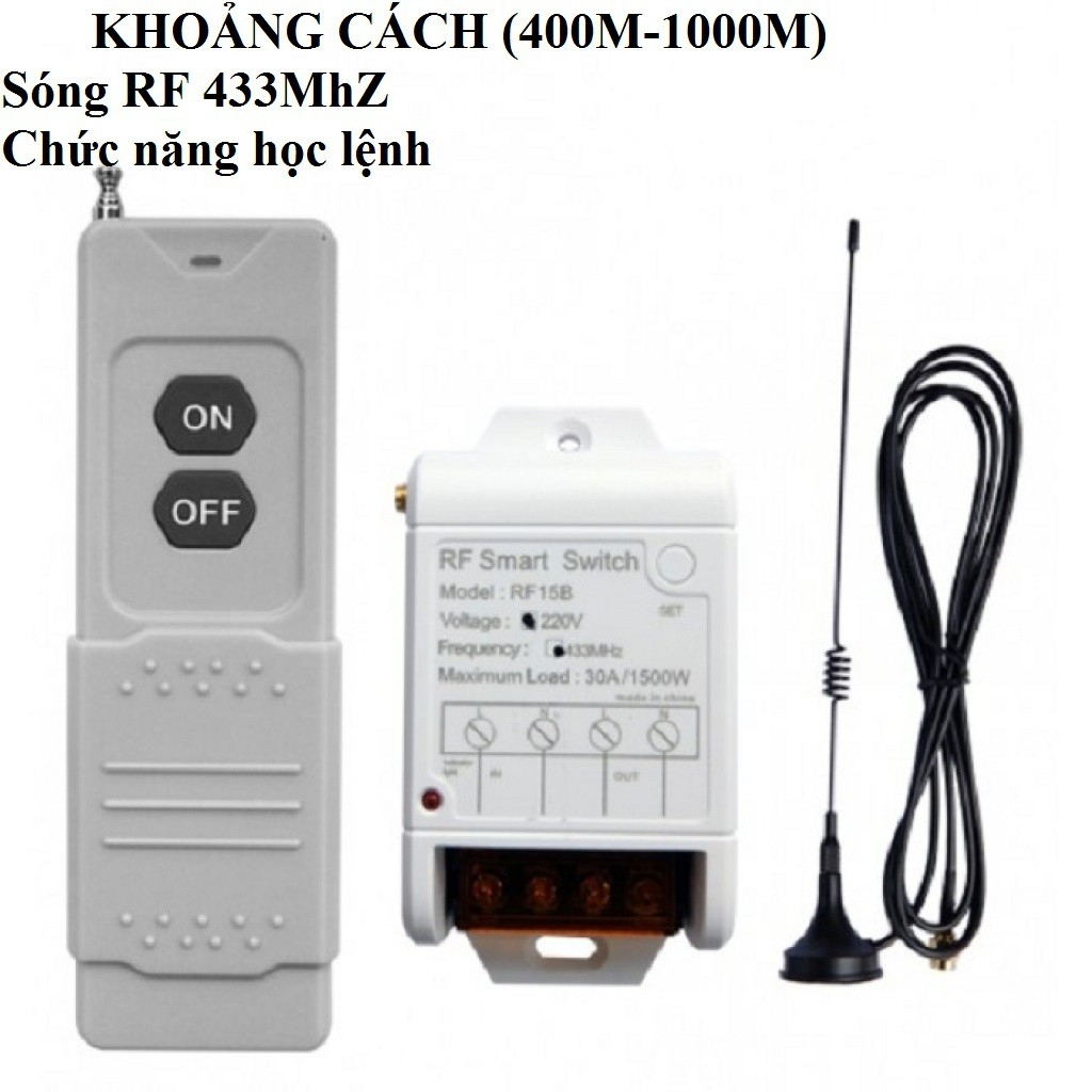 Công tắc điều khiển từ xa 1km 220V /100A dùng trực tiếp cho động cơ Không cần qua khởi