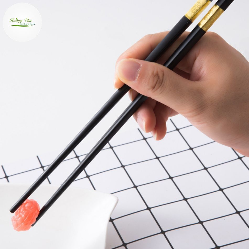 Bộ 10 đôi đũa khảm vàng phong cách Hàn Quốc - dài 27cm