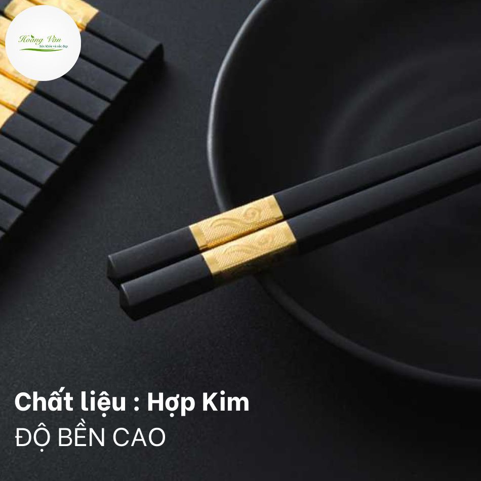 Bộ 10 đôi đũa khảm vàng phong cách Hàn Quốc - dài 27cm