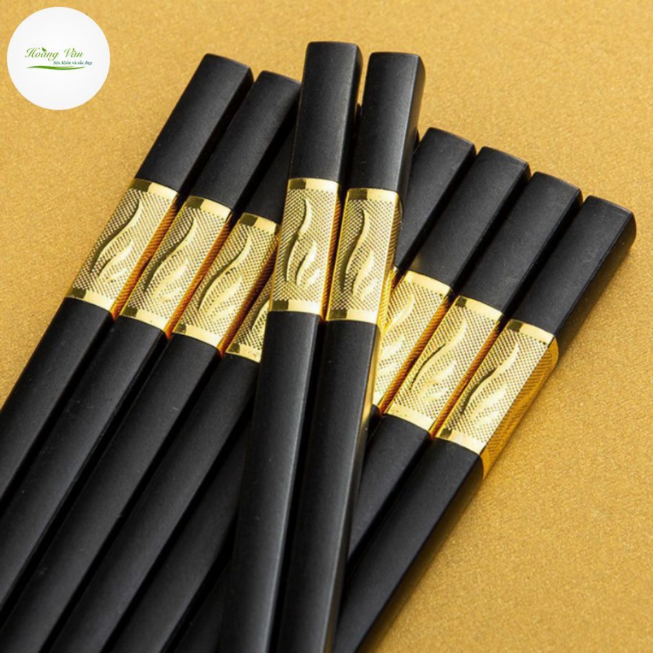 Bộ 10 đôi đũa khảm vàng phong cách Hàn Quốc - dài 27cm