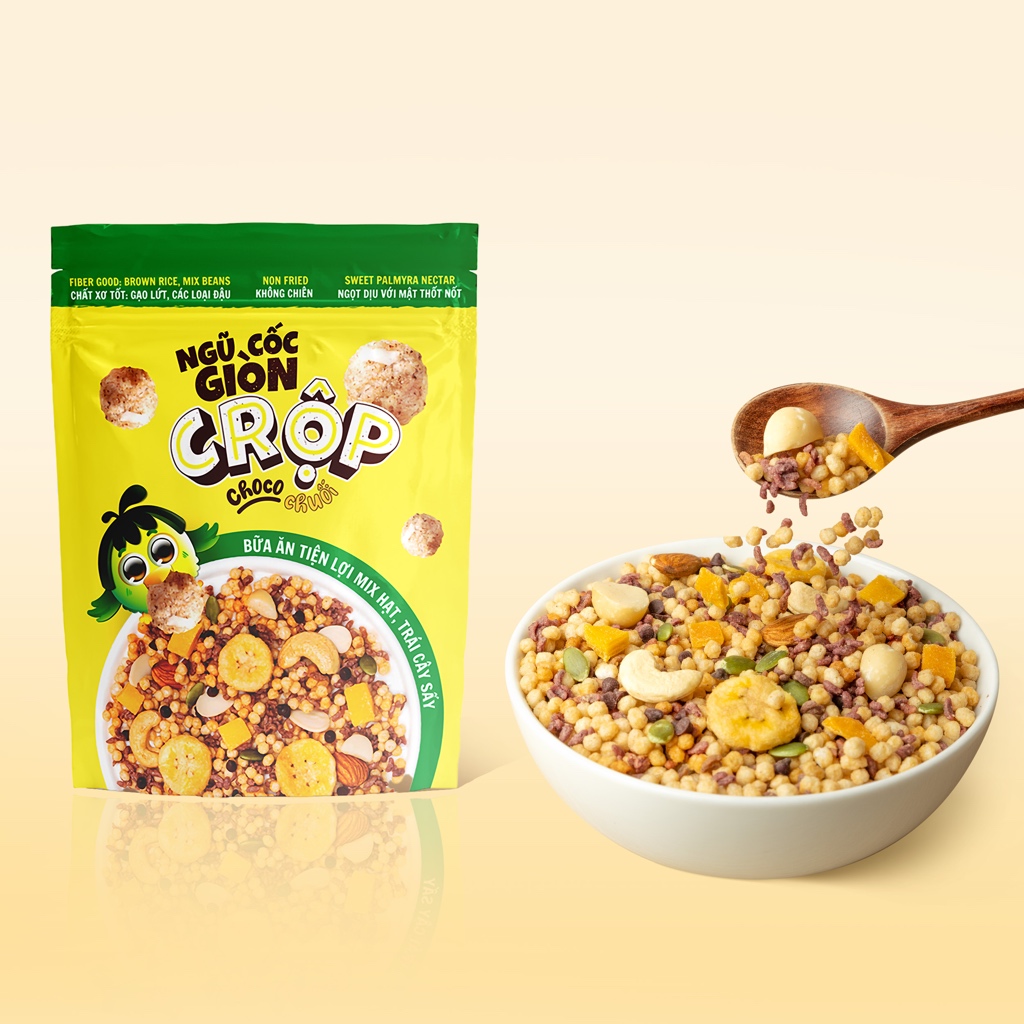 Ngũ Cốc Gạo Lứt Giòn Vị Chuối Ăn Kiêng Ít Đường Giảm Cân Mix Hoa Quả Trái Cây Befresco