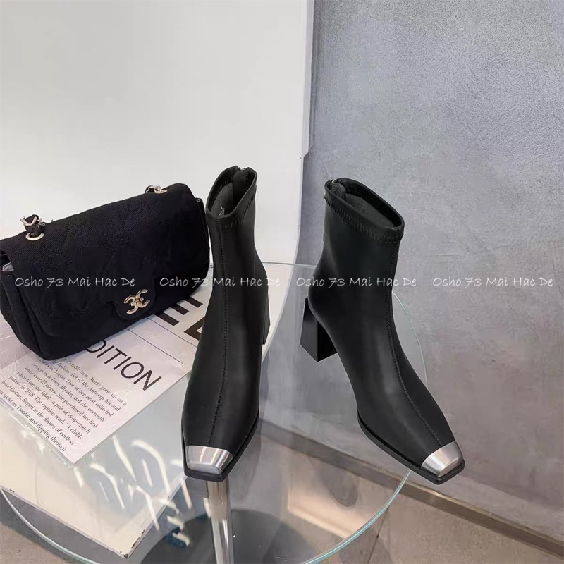 Boots mũi vuông OSHO, chất da bò cao cấp, êm chân