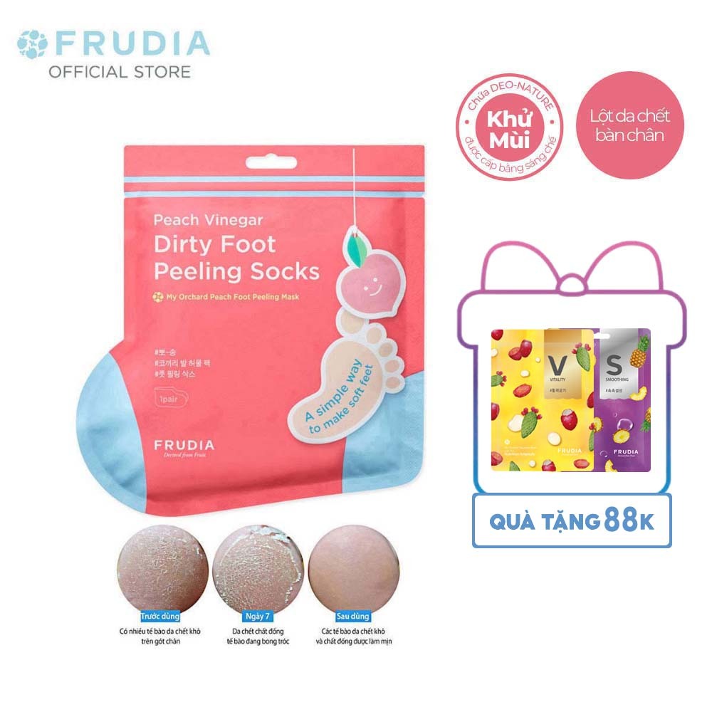 [Tặng 88k] Mặt Nạ Chân Tẩy Tế Bào Chết Hương Đào Frudia My Orchard Peach Foot Peeling Mask 40g x 1 pair